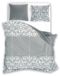 Faro Pościel bawełniana 160x200 Glamour 020 szara ornamenty 01