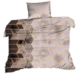 Extrapościel Pościel bawełniana 140x200 geometria beżowa brązowa 1537N Classic
