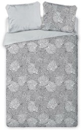 Faro Pościel bawełniana 220x200 Elegant 002 szara liście E 2023
