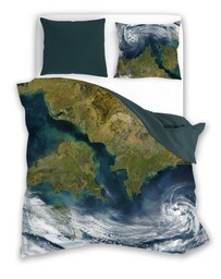 Faro Pościel bawełniana 140x200 Natura 004 Lazurowe wybrzeże turkusowa poszewka 70x90