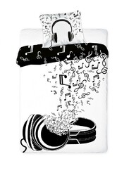 Faro Pościel bawełniana 140x200 Music młodzieżowa słuchawki poszewka 70x90 23