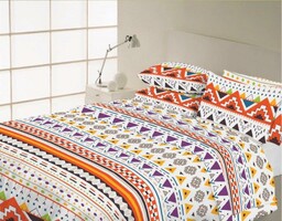 Faro Pościel bawełniana 220x200 Vanille geometria kolorowa