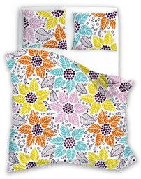Faro Pościel z mikrofibry 140x200 Harmony 14 kwiaty kolorowa z jedną poszewką 70x90
