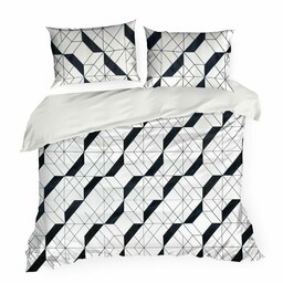 Eurofirany Pościel z mikrofibry 160x200 Geo 1 biała czarna geometryczna D91 A