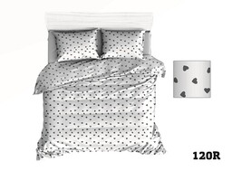 Extrapościel Pościel bawełniana 110x140 R120 biała serca serduszka szare 274D