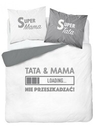 Detexpol Pościel bawełniana 160x200 tata & mama nie przeszkadzać 4417 A Holland 35