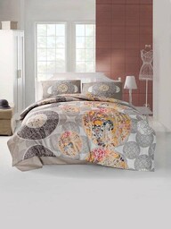 Faro Pościel satynowa 220x200 Valentini Izem Kawowa