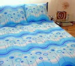 Karo Pościel z kory 140x200 014F Lizaki Niebieskie guziki 100% bawełna gruba