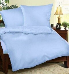 Karo Pościel z kory 200x220 niebieska 11 jednobarwna 100% bawełna guziki