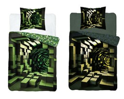 Detexpol Pościel świecąca w ciemności 140x200 Minecraft zielona 4634 A Fluo 35