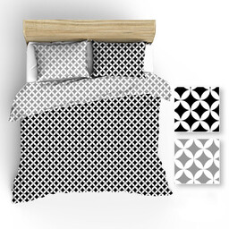 Extrapościel Pościel bawełniana 150x200 R042 szara czarna maroko białe 208N 212N 1 poszewka 50x60