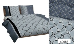 Karo Pościel bawełniana 140x200 błękitna granatowa geometria 4008 B bawełna Max