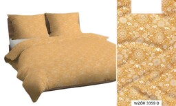 Karo Pościel bawełniana 140x200 miodowa kwiaty 3359 O bawełna Max