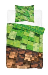 Detexpol Pościel bawełniana 140x200 Minecraft zielona dla gracza 4663 A Panelowa 38