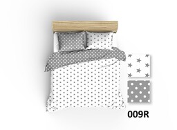 Extrapościel Pościel bawełniana 90x120 R009 szara biała gwiazdki grochy 126N 45N