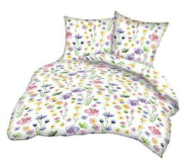 Karo Pościel z kory 200x220 135B biała łączka kolorowe kwiatki