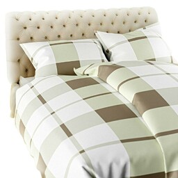 Spod Igły I Nitki Pościel flanelowa 220x200 Krata beżowa