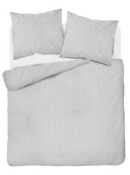 Detexpol Pościel adamaszkowa 220x200 srebrna jednobarwna paski 1 cm Pure