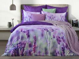 Luxury Pościel satynowa 160x200 Lawenda fioletowa Lusso D22 poszewki 2x70/80 2x50/60 prześcieradło 220x240