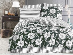 Darymex Pościel satynowa 160x200 Hakki zielona kremowa kwiaty Exclusive 3