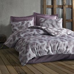 Darymex Pościel bawełniana 160x200 spoty fioletowa biała geometria żakardowa Cottonlove Jacquard