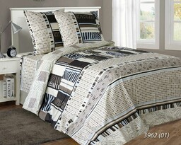 Luxury Pościel bawełniana 220x200 Safari szachownica beżowa brązowa 3962/1 01