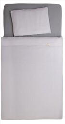 BabyMatex Pościel muślinowa 100x135 Muslin jasna szara z ochraniaczem