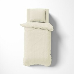 Detexpol Pościel adamaszkowa 140X200 ekri jednobarwna paski 1 cm Pure