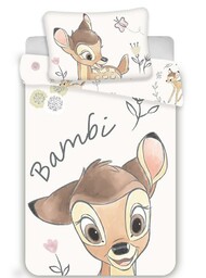 Jerry Fabrics Pościel bawełniana 100x135 Bambi sarenka jelonek paski do łóżeczka 4768 poszewka 40x60