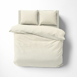 Detexpol Pościel adamaszkowa 220x200 ekri jednobarwna paski 1 cm Pure