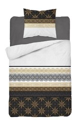 Detexpol Pościel bawełniana 140x200 glamour ornamenty grafitowa złota 3835 A Bawełna 88