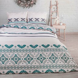 Darymex Pościel flanelowa 140x200 Świąteczna biała zielona szara śnieżynki z jedną poszewką 31492/2 Flanela 3