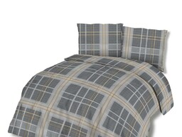 Darymex Pościel bawełniana 220x200 71455/1 krata szara brązowa geometria Cottonlove 2