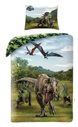 Halantex Pościel bawełniana 140x200 Jurassic World Park Jurajski dinozaury T-Rex moro 6237 poszewka 70x90 Kids 12