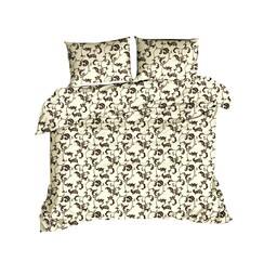 Extrapościel Pościel bawełniana 160x200 kremowa brązowa wzorki 510N Classic