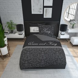 Detexpol Pościel bawełniana 160x200 Queen and King czarna grafitowa glamour 3739 A Holland Home 71