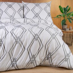 Darymex Pościel jersey 220x200 Geometria biała szara 2200 JERSEYLOVE