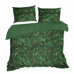 Eurofirany Pościel satynowa 220x200 zielona złota w pudełku Gift
