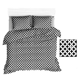 Extrapościel Pościel bawełniana 200x220 R145 czarna maroko białe 212N