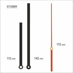 Komplet wskazówek zegarowych czarne /9739BR