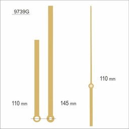Komplet wskazówek zegarowych złote /9739G