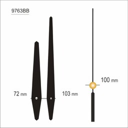 Komplet wskazówek czarne /YT9763BB