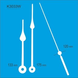 Komplet wskazówek zegarowych białe /K3033W
