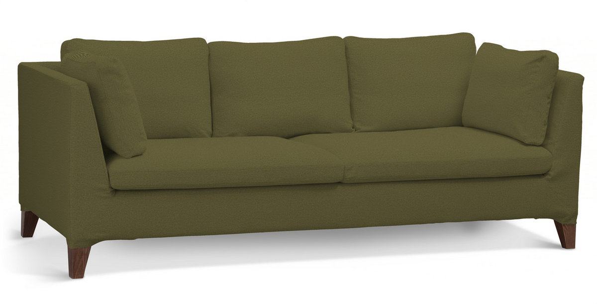 Pokrowiec na sofę Stockholm 3-osobową, oliwkowa zieleń, sofa Stockholm 3-osobowa, Etna