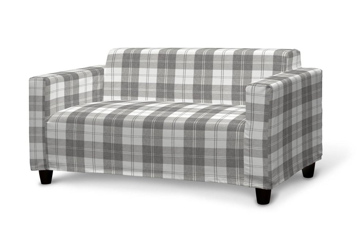 Pokrowiec na sofę Klobo, krata szaro-biała, sofa Klobo, Edinburgh