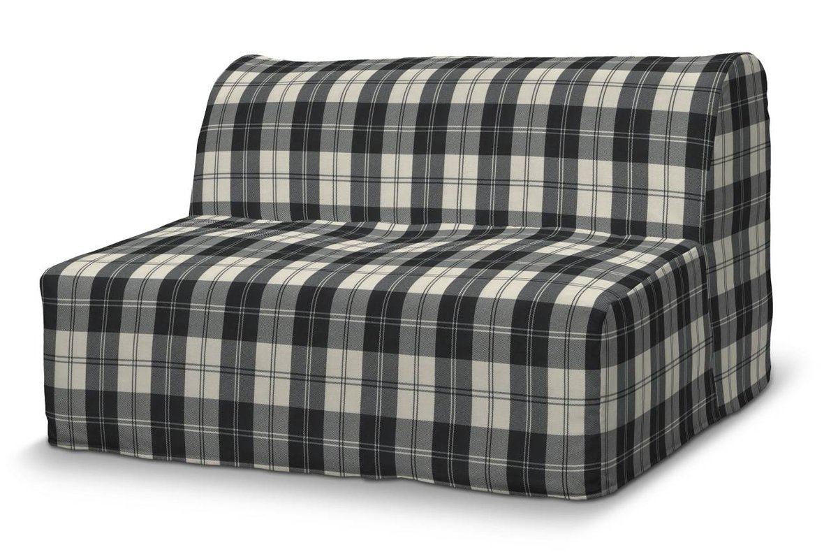 Pokrowiec na sofę Lycksele prosty, krata czarno-biała, sofa Lycksele, Edinburgh