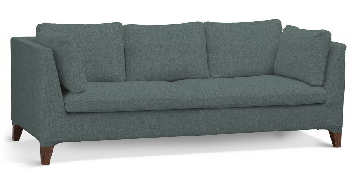Pokrowiec na sofę Stockholm 3-osobową, szary błękit szenil, sofa Stockholm 3-osobowa, City