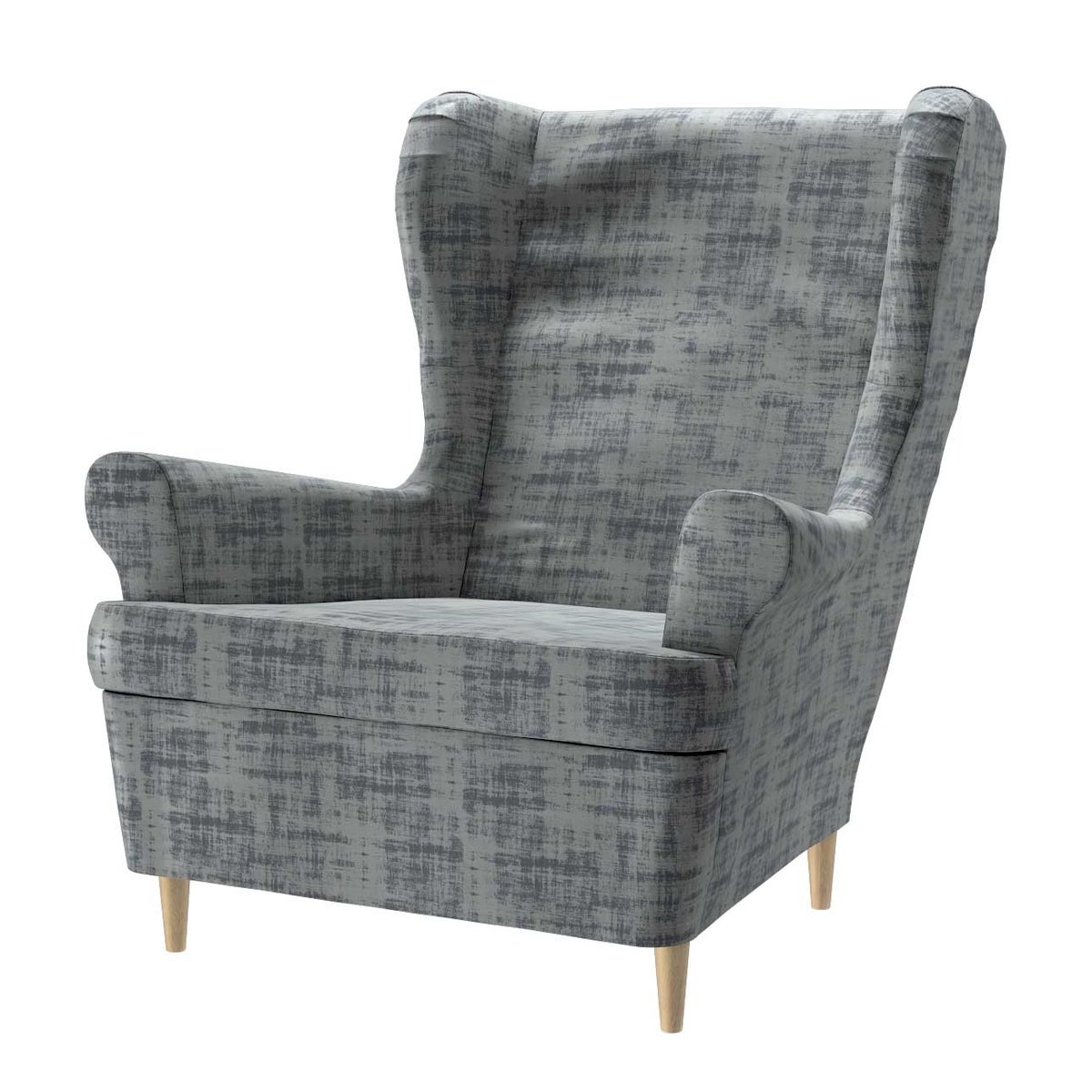 Pokrowiec na fotel Strandmon, szary beton, 82x100x101cm, Velvet