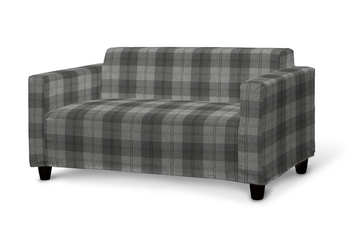 Pokrowiec na sofę Klobo, krata szaro-grafitowa, sofa Klobo, Edinburgh