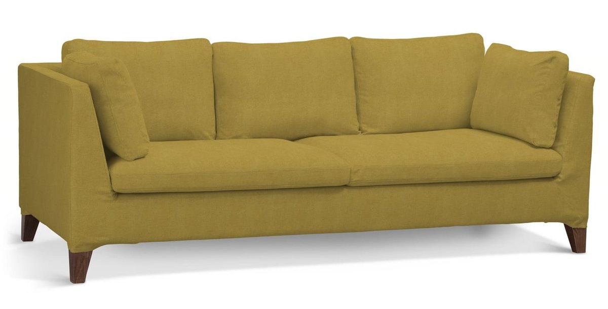 Pokrowiec na sofę Stockholm 3-osobową, musztardowy szenil, sofa Stockholm 3-osobowa, Etna